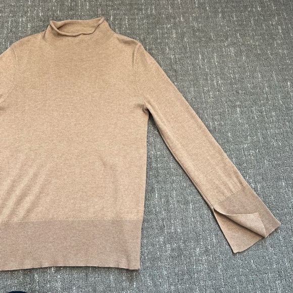 White + Warren Wool Cashmere Camel Tan Sweater Size Large - Picture 7 of 7